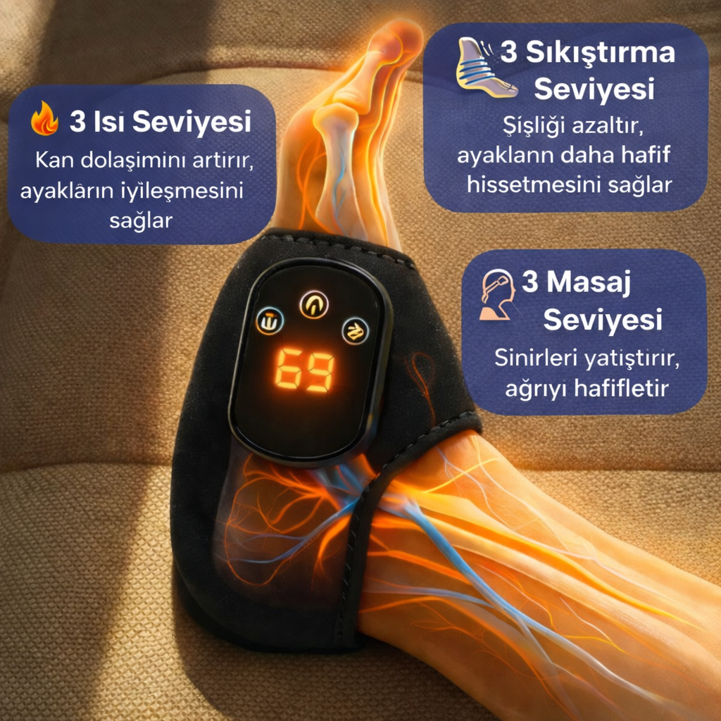 Footixa™ Foot Aid Isıtıcılı Ayak Masaj Aleti